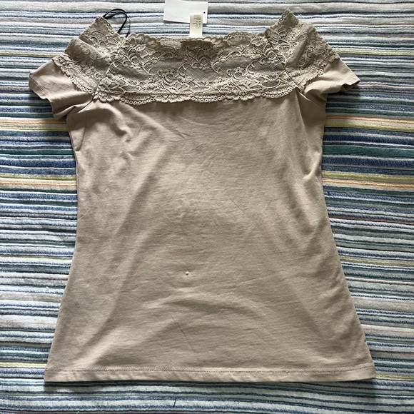 H&M Tan and Cream Fitted Embellished Blouse - Picture 6 of 14